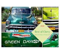 Best of Chevy - Oldtimer der Vierziger und Fünfziger Jahre (Wandkalender 2026 DIN A3 quer), CALVENDO Monatskalender: Grüne Oldtimer der Marke Chevrolet in Kuba