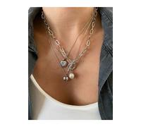 Best Of Crazy Necklace Set Three Piece Layered Silver Color Adjustable Fashion Jewelry Gift for Her