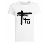 Best of Indochine Band Logo1 Exselna Genres Rock T-Shirt Blanc À Manches Courtes T-Shirt Femme