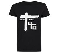 Best of Indochine Band Logo1 Exselna Genres Rock T-Shirt Noir À Manches Courtes T-Shirt Femme