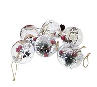 Best of London Lot de 5 Boules de Noël avec Pommes de pin Transparent