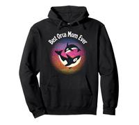 Best Orca Mom Ever | Adorable Amateur de Baleines | Animal de l'océan rétro Sweat à Capuche