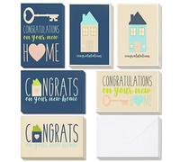Best Paper Greetings Lot de 36 cartes de félicitations pour pendaison de crémaillère avec enveloppes, fournitures d'agents immobiliers (6 motifs, 10 x 15 cm)