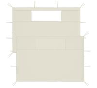 ""BEST""Parois latérales de belvédère Tonnelle - avec fenêtres 2 pcs Crème FR65358
