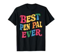 Best Pen Pal Ever Cute Retro Colorful Lettering Design T-Shirt