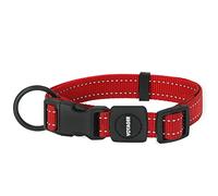 Best Pet Supplies Collier réfléchissant pour chien avec longueur réglable, boucle robuste et anneau en D solide, accessoire de dressage, marche, jogging pour petites, moyennes et grandes races, rouge,