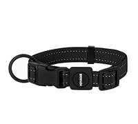 Best Pet Supplies Collier réfléchissant pour chien avec longueur réglable, boucle robuste et anneau en D solide, accessoire de dressage, marche, jogging pour petites, moyennes et grandes races - Noir,