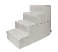 Best Pet Supplies Escalier Pliable fabriqué aux États-Unis avec Mousse Sable certifié CertiPUR-US, 4 marches (H : 55,9 cm)