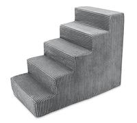 Best Pet Supplies Escaliers et marches en Mousse pour Chiens et Chats de Petite Taille, Support antidérapant équilibré à l'intérieur pour Animaux de Compagnie, Rampe pour Chien, Pas de Montage, Gris