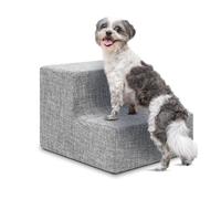 Best Pet Supplies Escaliers et marches en Mousse pour Chiens et Chats de Petite Taille, Support antidérapant équilibré à l'intérieur pour Animaux de Compagnie, Rampe pour Chien, Pas de Montage, Lin