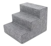 Best Pet Supplies Escaliers pour Chiens et Chats de Petite Taille - Rampe Portable en Mousse pour canapé et lit Haut - Support antidérapant équilibré pour intérieur - sans Assemblage - Lin Gris