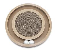 Best Pet Supplies Grattoir pour Chat Scratch and Spin avec balles rotatives interactives pour Un Jeu Actif, Carton ondulé recyclé Naturel, soutient Les comportements des Animaux de Compagnie, soulage