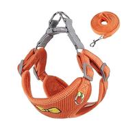 Best Pet Supplies Harnais réglable pour Chien pour la Marche, Le Jogging, Gilet Complet sans Traction avec Laisse et Anneau en D (Orange S)