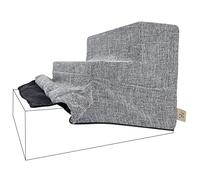 Best Pet Supplies Housse de marches en Mousse pour Petits Chiens et Chats, Rampe d'escalier Portable pour canapé, canapé et lit Haut (Housse Uniquement) - Lin Gris cendré, 3 marches (Housse