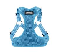 Best Pet Supplies, Inc. Voyager- entièrement réglable Step Résille Harnais réfléchissant 3M Piping Petit Baby Bleu