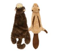 Best Pet Supplies Jouets couineurs 2 en 1, tissu doux et durable pour chien petit, moyen et grand, sans rembourrage, pour l'intérieur, peut contenir une bouteille, singe, écureuil, taille M