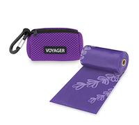 Best Pet Supplies Sac à déjections canines avec attache pour laisse - Couleur - Réutilisable - En maille - Pour voyage, marche, parc et utilisation en extérieur, doux et durable avec clip - Violet