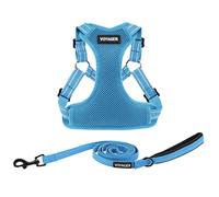Best Pet Supplies Voyager Ensemble Harnais réglable pour Chien avec Bandes réfléchissantes pour la Marche, Gilet intégral Anti-Traction avec Anneau en D, Respirant Toutes Saisons, Harnais (Bleu