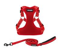 Best Pet Supplies Voyager Ensemble Harnais réglable pour Chien avec Bandes réfléchissantes pour la Marche, Gilet intégral Anti-Traction avec Anneau en D pour Laisse, Respirant Toutes Saisons, Harnais