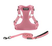 Best Pet Supplies Voyager Ensemble Harnais réglable pour Chien avec Bandes réfléchissantes pour la Marche, Gilet intégral Anti-Traction avec Anneau en D pour Laisse, Respirant Toutes Saisons, Rose