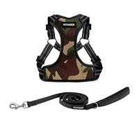 Best Pet Supplies Voyager Ensemble harnais réglable pour chien avec bandes réfléchissantes pour la marche, gilet intégral anti-traction avec anneau en D pour laisse, respirant toutes saisons,