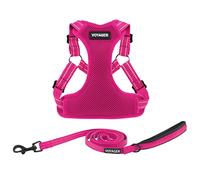 Best Pet Supplies Voyager Ensemble Harnais réglable pour Chien avec Bandes réfléchissantes pour la Marche, Gilet intégral Anti-Traction avec Anneau en D pour Laisse, Respirant Toutes Saisons, Fuchsia