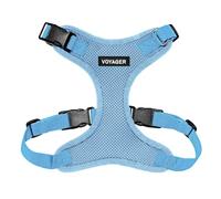 Best Pet Supplies Voyager Harnais pour Animaux de Compagnie avec Verrouillage par étape - Maille résistante aux intempéries, Harnais réglable pour Chats et Chiens - Bleu Layette, S