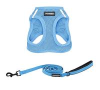 Best Pet Supplies Voyager Step-in Air - Ensemble Harnais en Maille Toutes Saisons et Laisse réfléchissante de 1,5 m avec poignée en néoprène, pour Chiots de Petite, Moyenne et Grande Taille (Bleu