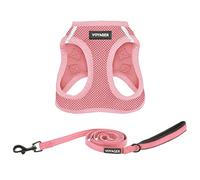 Best Pet Supplies Voyager Step-in Air - Harnais en Maille Toutes Saisons et Laisse réfléchissante de 1,5 m avec poignée en néoprène pour Chiots de Petite, Moyenne et Grande Taille (Rose), Taille XXXS