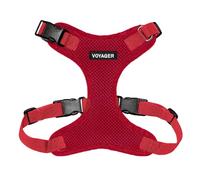 Best Pet Supplies Voyager Step-in Lock Harnais en Maille résistante aux intempéries pour Animaux de Compagnie, Harnais réglable pour Chats et Chiens, Rouge, Taille M