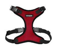 Best Pet Supplies Voyager Step-in Lock Harnais en Maille résistante aux intempéries pour Animaux de Compagnie, Harnais réglable pour Chats et Chiens, Bordure Rouge/Noire, Taille XS