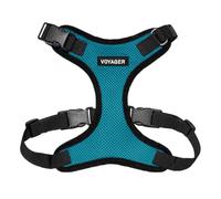 Best Pet Supplies Voyager Step-in Lock Harnais en Maille résistante aux intempéries pour Animaux de Compagnie, Harnais réglable pour Chats et Chiens, Bordure Turquoise/Noire, Taille S