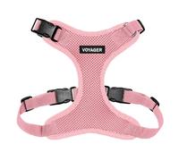 Best Pet Supplies Voyager Step-in Lock - Harnais en maille résistante aux intempéries pour animaux de compagnie, harnais réglable pour chats et chiens, rose (bordure assortie), taille S (poitrine : 33