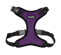 Best Pet Supplies Voyager Step-in Lock Harnais en Maille résistante aux intempéries pour Animaux de Compagnie, Harnais réglable pour Chats et Chiens, Bordure Violet/Noire, Taille L