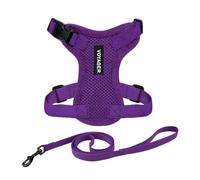 Best Pet Supplies Voyager Step-in Lock Harnais pour Chat et Laisse réfléchissante avec poignée en néoprène - Convient aux Chats de Petite, Moyenne et Grande Taille, Violet, Taille XS - 1,5 m