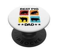 Best Pig Dad Pig Pig Pig Farmers PopSockets PopGrip Adhésif