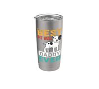 Best Pit Bull Daddy Ever For Dad Funny Dogs Lovers Gobelet isotherme en acier inoxydable double paroi