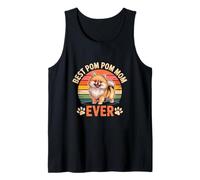 Best Pomeranian Mom Ever Retro Sunset Dog Mama Cute Pom Débardeur