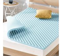 Best Price Mattress ECMF-GM1.5Q Surmatelas alvéolaire en mousse à mémoire de forme avec infusion de gel rafraîchissant, pour matelas Queen Size, 3,8 cm, bleu