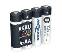 ANSMANN Piles Rechargeables HR6 NiMH 2100 mAh 1,2 V (Lot de 4) - Piles Rechargeables Mignon AA à Faible autodécharge - Accumulateurs pour appareils énergivores (Manette de Xbox, Lampe Frontale, etc.)