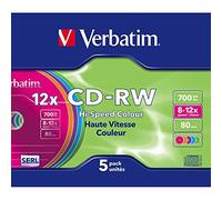 Verbatim CD-RW Colour 12x 700 Mo 5 pièce(s)