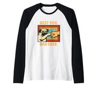 Best Pug Dad Ever Pugs Lover Father's Day Manche Raglan