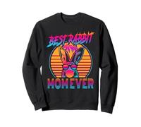 Best Rabbit Mom Ever Retro Vintage 80s Funny Bunny Mom Sweatshirt