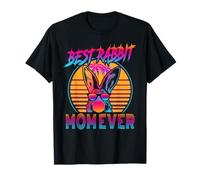 Best Rabbit Mom Ever Retro Vintage 80s Funny Bunny Mom T-Shirt