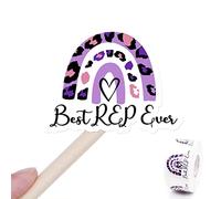 Best Rep Ever Lot de 500 étiquettes autocollantes arc-en-ciel avec imprimé léopard - Autocollants de remerciement, autocollants faits à la main, autocollants pour petites entreprises, détaillants en