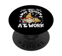 Best School Bus Driver Graphic with Funny Teacher GNOME PopSockets PopGrip Adhésif