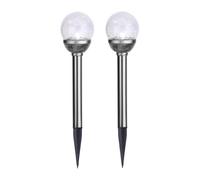 Best Season 477-37 Lampe de jardin LED à énergie solaire Argent 39 x 8 cm Lot de 2