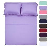 Best Season Drap de lit réversible Luxucy Couverture Douce en Microfibre Parure de lit Platinum Collection Poche Profonde Rides et résistant à la décoloration 4 pièces, Microfibre, Lavande, Entier