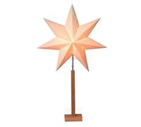 Best Season Lampe sur pied étoile "Karo Maxi" H env. 100 x 50 cm, Material bois/papier, Couleur beige/brun