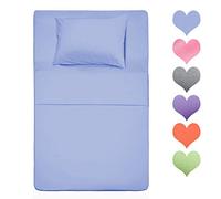 Best Season Parure de lit 3 pièces en Coton 400 Fils au Pouce carré, 100% Coton, avec Poche Profonde pour jusqu'à 40,6 cm (Bleu Layette)